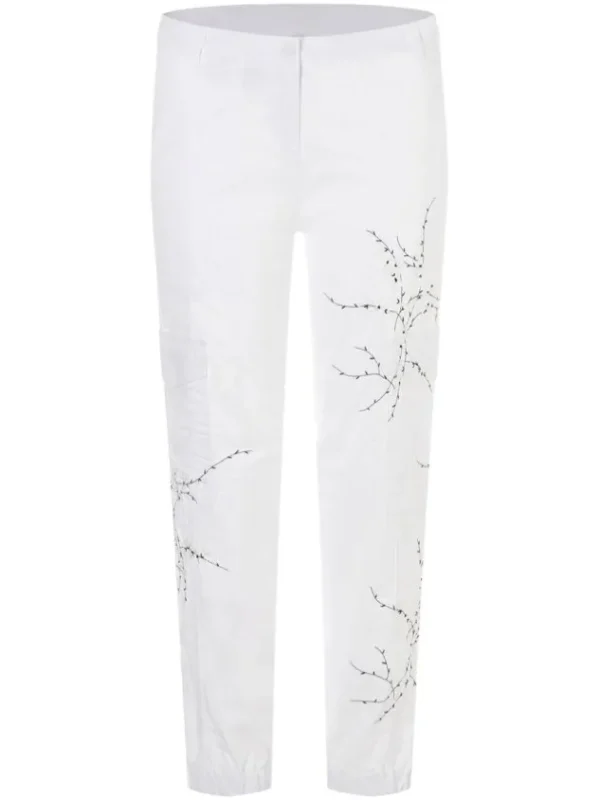 Cambio trousers 7644-0319-04 KARO STICKEREI White