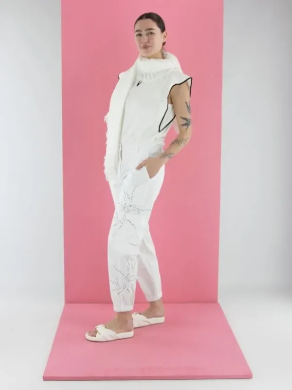 Cambio trousers 7644-0319-04 KARO STICKEREI White