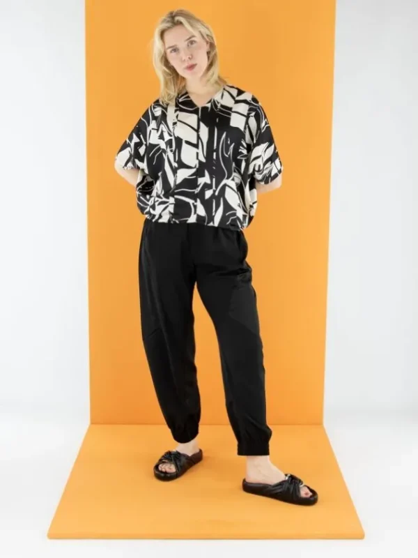 High trousers HAPPY S01803 Black