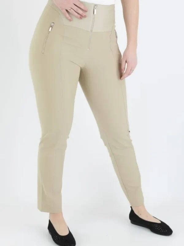 High trousers MINIMALIST S01764 Beige