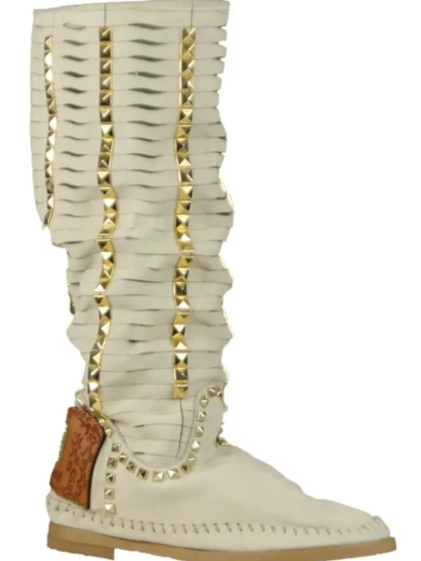 Karma of Charme boots PYRAMID1 SILVER Cream White