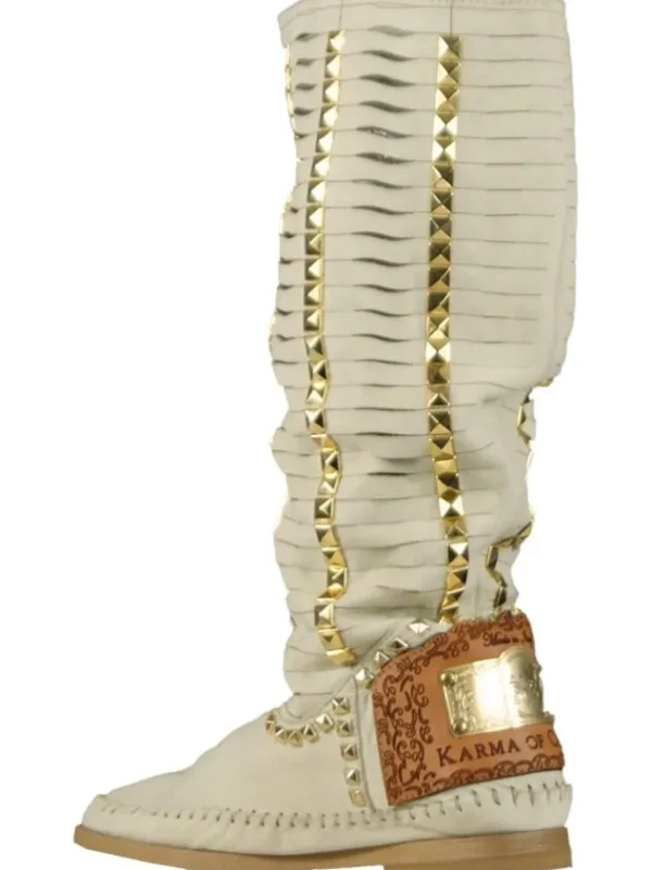 Karma of Charme boots PYRAMID1 SILVER Cream White