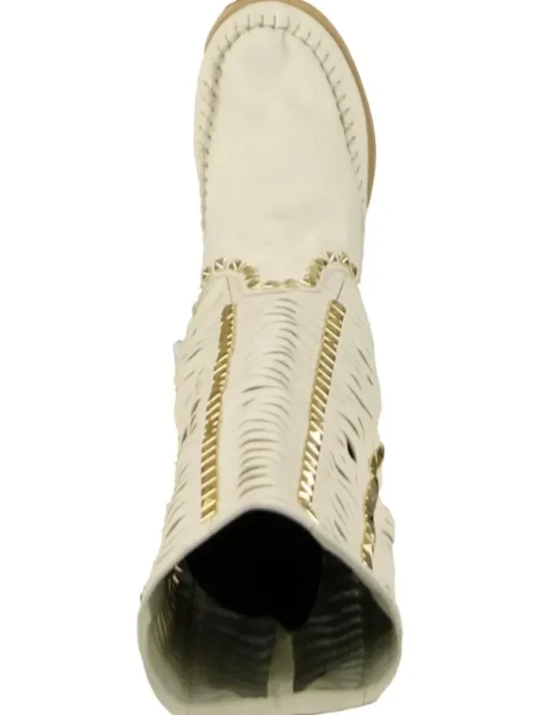 Karma of Charme boots PYRAMID1 SILVER Cream White